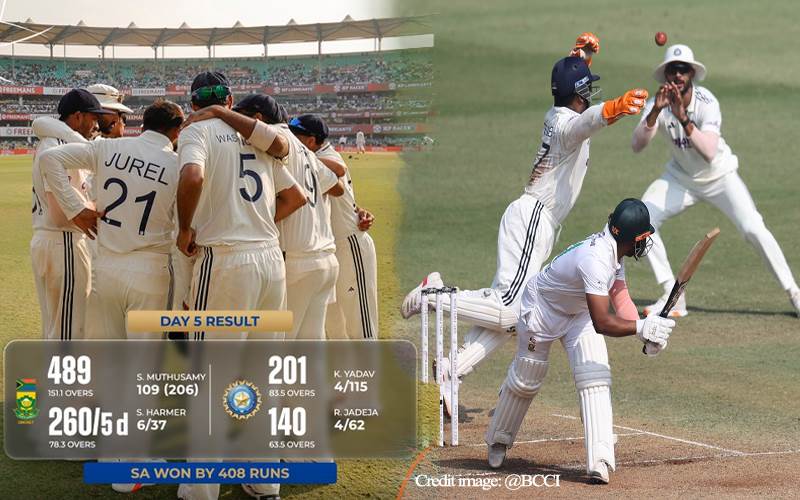 گوہاٹی ٹیسٹ میں ٹیم انڈیا کو جنوبی افریقہ کے ہاتھوں شرمناک ہار، گنوائی ٹیسٹ سیریز